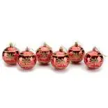 Set 6 globuri decorate Holly, rosu, diam. 6cm