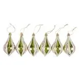 Set 6 conuri lucioase Holly, diametru 9 cm, Auriu /Verde