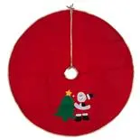 Covoras brodat pentru brad Holly, design Mos Craciun, 88 cm