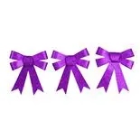 Set 3 fundite cu sclipici Holly, mov, 10 cm
