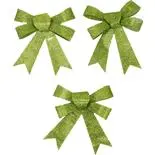 Set Holly 3 fundite cu sclipici, verde, 10 cm