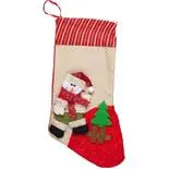 Cizmulita cadou Holly, model Santa om de zapada, bej, 47 x 18 cm