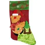 Cizmulita cadou Holly, model Ursulet cu bradut, 47 x 18 cm