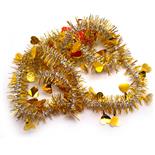 Beteala decorativa Holly, cu inimioare, 5cm x 2m, Auriu