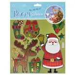 Stickere festive Holly Mos Craciun cu reni 18x23.5 cm
