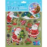 Stickere festive Holly Mos Craciun cu cadouri 18x23.5 cm