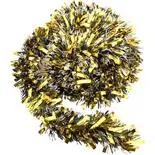 Beteala decorativa Holly, inspicata negru cu alb, model 313, 9 cm x 2 m, auriu