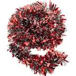 Beteala decorativa Holly, inspicata negru cu alb, model 313, 9 cm x 2 m, rosu