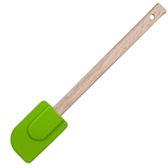 Spatula din silicon Gemma, cu maner din lemn, 29x5 cm, verde