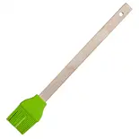 Pensula din silicon Gemma, cu maner din lemn, 28.5x4.5 cm, verde
