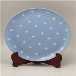 Farfurie Gemma intinsa 23 cm 16STX, model bleu cu stele albe