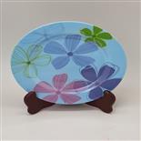 Farfurie Gemma pentru desert 2STX, 20 cm, bleu cu model floral