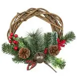 Coronita de Craciun cu clopotel Holly, 25.5cm
