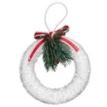 Decoratiune Xmas Holly inel alb 13x12 cm
