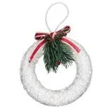 Decoratiune Xmas Holly inel alb 13x12 cm