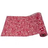 Runner de masa festiv Holly, rosu cu spirale, 28cm x 2.75m