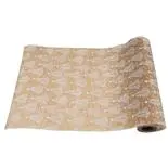 Runner de masa festiv Holly, auriu cu braduti, 28 cm x 2.75 m