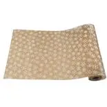 Runner de masa festiv Holly, auriu cu stelute, 28 cm x 2.75 m