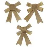 Set 3 fundite Holly pastelate, cu striatii, auriu, 12 x 10 cm