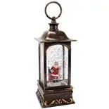 Felinar decorativ Holly, cu ventilator si iluminare LED, Mos Craciun cu brad