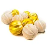 Set Holly, 12 globuri aurii, 6 cm