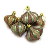 Set Holly, 6 globuri, 6 cm, peacock green