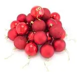 Set 25 globuri de Craciun, diametru 6cm, rosu, Holly