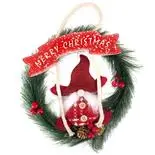 Coronita decorativa Holly, rosu, diametru 20 cm