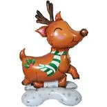 Decoratiune Renul Rudolf, Holly,  balon folie 3D, 120x80cm