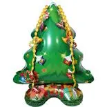 Decoratiune 3D Brad de Craciun, Holly,  balon folie 3D, 122x116cm