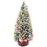 Decoratiune bradut decorativ cu globulete Holly,15cm multicolor