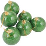 Set 6 globuri pudra stralucitoare Holly, 6cm, verde