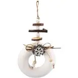 Inel decorativ din spuma alba si accesorii naturale Holly, 15*10cm