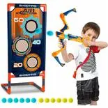 Arma Air Blasters stil arc King Sport cu tinta si 12 mingi EVA, 33x5.5x55cm