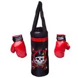 Sac de box Pirat cu manusi pentru copii, King Sport, 45x14cm