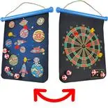 Joc Darts magnetic pentru copii Action One Astronauti, cu 4 sageti si 4 bile velcro, 34x45 cm