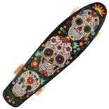 Penny Board cu roti luminoase portocalii, 22, ABEC-7, PU, Aluminium, 90 KG Santa Muerte