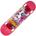 Skateboard Action One ABEC-7, Aluminiu, 80 x 20 cm, roz, Girly Unicorn
