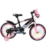Bicicleta copii 3-5 ani cu roti ajutatoare si bidon pentru apa in suport Kiddo, 12 inch, roz