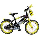 Bicicleta copii 5-7 ani cu roti ajutatoare si bidon pentru apa in suport Genesis, 16 inch,verde neon
