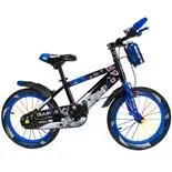 Bicicleta copii 6-8 ani cu roti ajutatoare si bidon pentru apa in suport Nova, 18 inch, albastru