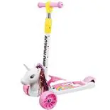 Trotineta Flying Unicorn cu roti luminoase si late, Action One, roz