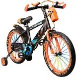 Bicicleta copii 6-8 ani cu roti ajutatoare si bidon pentru apa in suport Nova, 18 inch, orange