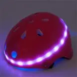 Casca de protectie cu LED-uri Action One Magic, marimea M, multiple moduri de iluminare, roz
