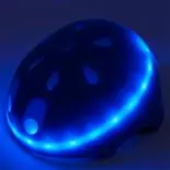 Casca de protectie cu LED-uri Action One Magic, marimea M, multiple moduri de iluminare, albastru
