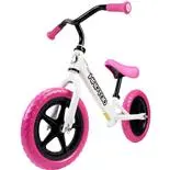 Bicicleta fara pedale pentru copii Action One Ready, 12 inch, alb cu roz