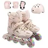 Set role Action One Pastel Tan,  marimea M (32-35), cu casca, protectii si geanta transport
