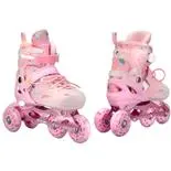 Role reglabile Action One Pink Unicorn, roti luminoase din silicon, sina aluminiu,mar M (33-37), roz