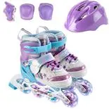 Set role ActionOne Little Mermaid,cu casca,protectii,geanta transport,roti luminoase,S(31-34),purple