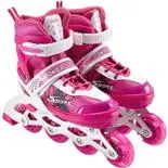 Role reglabile Action One Power Sport, roti luminoase din silicon, sina aluminiu, mar S (31-34), roz